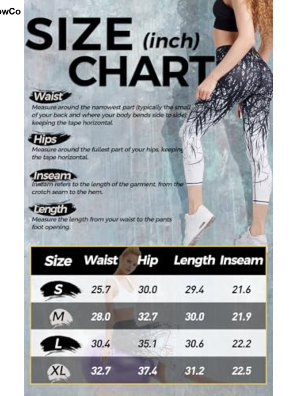 Women's Yoga Leggings High Waist Athletic Pants with Pockets - Picture 3 of 6